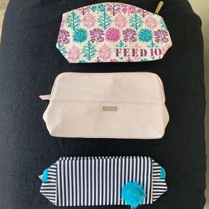 NWOT bundle of 3 cosmetics bags